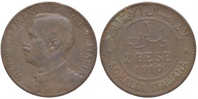 SAVOIA - Somalia - 2 Bese 1910 Pag. 980; Mont. 466 R CU
meglio di MB