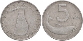 REPUBBLICA ITALIANA - Repubblica Italiana (monetazione in lire) (1946-2001) - 5 Lire 1956 Mont. 8 RR IT Colpetto
qBB