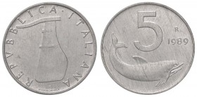 REPUBBLICA ITALIANA - Repubblica Italiana (monetazione in lire) (1946-2001) - 5 Lire 1989 Mont. 34 NC IT Timone rovesciato
FDC