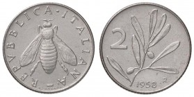 REPUBBLICA ITALIANA - Repubblica Italiana (monetazione in lire) (1946-2001) - 2 Lire 1958 Mont. 7 RR IT
qFDC