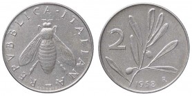 REPUBBLICA ITALIANA - Repubblica Italiana (monetazione in lire) (1946-2001) - 2 Lire 1958 Mont. 7 RR IT Screpolature al D/
BB+