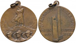 MEDAGLIE - SAVOIA - Vittorio Emanuele III (1900-1943) - Medaglia 1933 -XIV Adunata 10° Alpini Bologna AE Opus: Zaniboni Ø 35
SPL