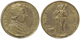 MEDAGLIE - PAPALI - Benedetto XIV (1740-1758) - Medaglia AE dorato Ø 34 Da montatura
BB+