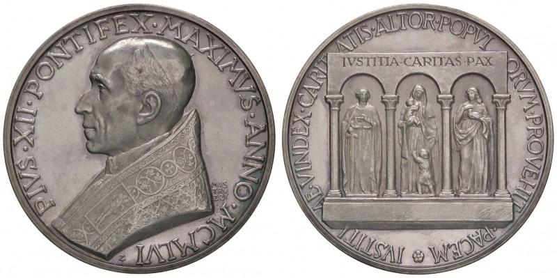 MEDAGLIE - PAPALI - Pio XII (1939-1958) - Medaglia 1956 - Giustizia, Carità e Pa...