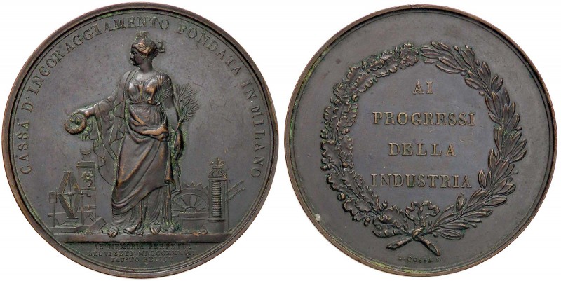 MEDAGLIE - CITTA' - Milano - Medaglia 1838 - Progressi dell'industria AE Opus: C...