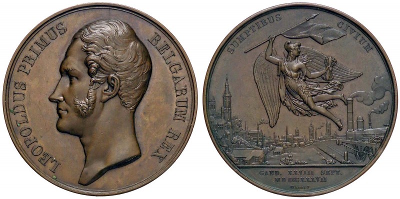 MEDAGLIE ESTERE - BELGIO - Leopoldo I (1831-1865) - Medaglia 1837 - Opere pubbli...