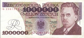 CARTAMONETA ESTERA - POLONIA - Repubblica - 1.000.000 Zloty 15/02/1991
SPL
