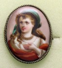 VARIE - Gioielli da antiquariato Spilla in porcellana, mm 35x45
Buono