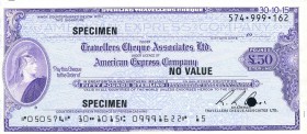 VARIE - Assegni Gran Bretagna, traveller's cheque SPECIMEN
FDS