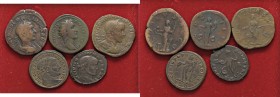 LOTTI - Imperiali A. Pio dupondio, Diocleziano e Massenzio follis, Filippo I e Gordiano III sesterzio Lotto di 5 monete
MB÷BB+