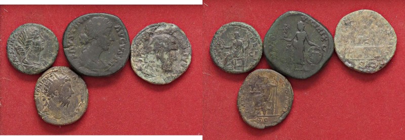 LOTTI - Imperiali Faustina I e II, Massimino, M. Aurelio Lotto di 4 monete
B÷MB...