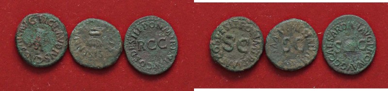 LOTTI - Imperiali Quadrante di Augusto, Caligola, Claudio Lotto di 3 monete
MB÷...