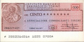 LOTTI - Miniassegni Lotto di una mazzetta da 100 biglietti da 100 lire del San Paolo di Torino
FDS