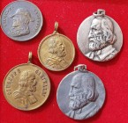 LOTTI - Medaglie PERSONAGGI - Lotto di 5 medaglie Garibaldi
med. BB