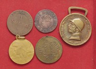 LOTTI - Medaglie VARIE - Lotto di 3 medaglie e 2 monete
MB÷BB