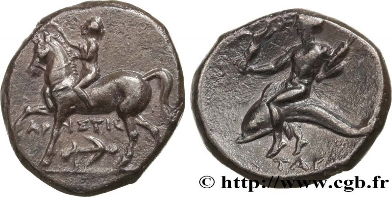CALABRIA - TARAS
Type : Nomos, statère ou didrachme 
Date : c. 280-272 AC. 
Mint...