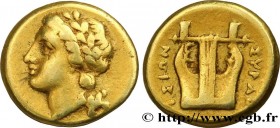 SICILY - SYRACUSE
Type : 12,5 litrai en électrum 
Date : c. 310-305 AC 
Mint name / Town : Syracuse 
Metal : electrum 
Diameter : 11,5  mm
Orientation...