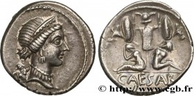 JULIUS CAESAR
Type : Denier 
Date : 45 AC. 
Mint name / Town : Espagne 
Metal : silver 
Millesimal fineness : 950  ‰
Diameter : 18,5  mm
Orientation d...