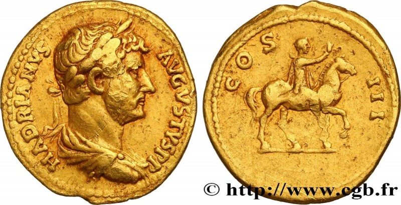 HADRIAN
Type : Aureus 
Date : 128 
Mint name / Town : Rome 
Metal : gold 
Milles...
