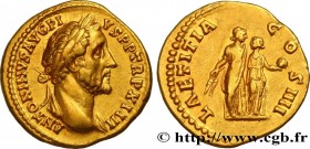 ANTONINUS PIUS
Type : Aureus 
Date : 150-151 
Mint name / Town : Rome 
Metal : gold 
Millesimal fineness : 1000  ‰
Diameter : 19,5  mm
Orientation die...