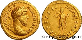 LUCIUS VERUS
Type : Aureus 
Date : 163-164 
Mint name / Town : Rome 
Metal : gold 
Diameter : 20,5  mm
Orientation dies : 6  h.
Weight : 7,10  g.
Rari...