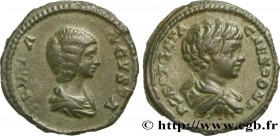 JULIA DOMNA, CARACALLA and GETA
Type : Denier 
Date : émission dynastique 
Date : 201 
Mint name / Town : Rome 
Metal : silver 
Millesimal fineness : ...