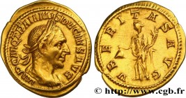 TRAJAN DECIUS
Type : Aureus 
Date : 250 
Mint name / Town : Rome 
Metal : gold 
Millesimal fineness : 1000  ‰
Diameter : 21  mm
Orientation dies : 12 ...