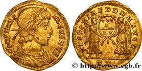 CONSTANS
Type : Solidus 
Date : 345 
Mint name / Town : Trèves 
Metal : gold 
Millesimal fineness : 1000  ‰
Diameter : 22  mm
Orientation dies : 6  h....