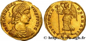 CONSTANTIUS II
Type : Solidus 
Date : 343-344 
Mint name / Town : Trèves 
Metal : gold 
Millesimal fineness : 1000  ‰
Diameter : 21  mm
Orientation di...