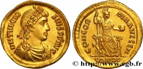 THEODOSIUS I
Type : Solidus 
Date : 382-383 
Mint name / Town : Constantinople 
Metal : gold 
Millesimal fineness : 1000  ‰
Diameter : 21  mm
Orientat...