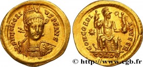 HONORIUS
Type : Solidus 
Date : 408-420 
Mint name / Town : Constantinople 
Metal : gold 
Millesimal fineness : 1000  ‰
Diameter : 20,5  mm
Orientatio...