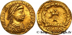 VALENTINIAN III
Type : Tremissis 
Date : c. 450 
Mint name / Town : Rome ou Ravenne 
Metal : gold 
Millesimal fineness : 1000  ‰
Diameter : 13  mm
Ori...