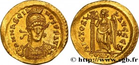 MARCIAN
Type : Solidus 
Date : c. 450-457 
Mint name / Town : Constantinople 
Metal : gold 
Millesimal fineness : 1000  ‰
Diameter : 20,5  mm
Orientat...