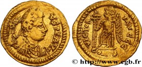 LIBIUS SEVERUS
Type : Tremissis 
Date : c. 461-465 
Mint name / Town : Toulouse 
Metal : gold 
Diameter : 15  mm
Orientation dies : 5  h.
Weight : 1,4...