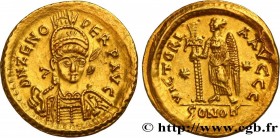 ZENO
Type : Solidus 
Date : c. 476-491 
Mint name / Town : Thessalonique 
Metal : gold 
Millesimal fineness : 1000  ‰
Diameter : 21  mm
Orientation di...