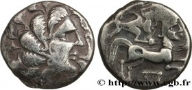 VENETI (Area of Vannes)
Type : Statère d'argent 
Date : c. 60-50 AC. 
Mint name / Town : Vannes (56) 
Metal : silver 
Diameter : 19  mm
Orientation di...