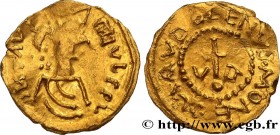 MAURICE TIBERIUS
Type : Triens 
Date : c. 582-602 
Mint name / Town : Valence 
Metal : gold 
Diameter : 13  mm
Orientation dies : 6  h.
Weight : 1,49 ...