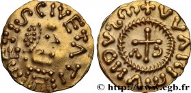 PAGUS MOSELLENSIS - METTIS - METZ (Moselle)
Type : Triens, Warimundus monétaire 
Date : 620-640 
Mint name / Town : Metz (57) 
Metal : gold 
Diameter ...