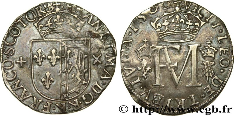 SCTOLAND - FRANCIS II AND MARY STUART
Type : Teston 
Date : 1560 
Mint name / To...