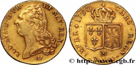 LOUIS XVI
Type : Double louis dit "aux écus accolés" 
Date : 1790 
Mint name / Town : Toulouse 
Quantity minted : 16079 
Metal : gold 
Millesimal fine...