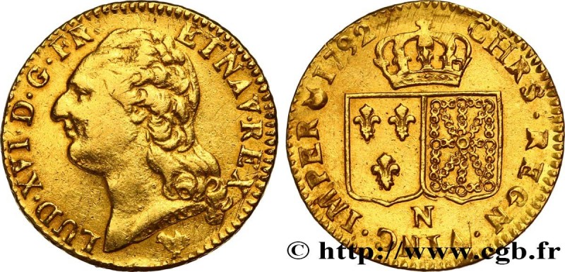 LOUIS XVI
Type : Louis d'or dit "aux écus accolés" 
Date : 1792 
Mint name / Tow...