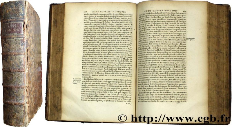 BOOKS
Type : “Traité de la Cour des monnoyes et de l’estendue de sa jurisdicti (...
