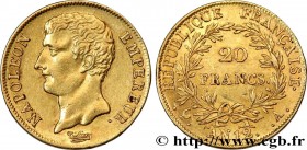 PREMIER EMPIRE / FIRST FRENCH EMPIRE
Type : 20 francs or Napoléon Empereur, buste intermédiaire 
Date : An 12 (1803-1804) 
Mint name / Town : Paris 
Q...