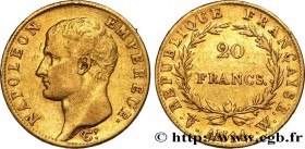 PREMIER EMPIRE / FIRST FRENCH EMPIRE
Type : 20 francs Napoléon tête nue, calendrier révolutionnaire 
Date : An 14 (1805) 
Mint name / Town : Lille 
Me...