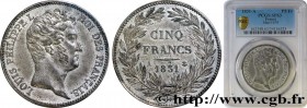LOUIS-PHILIPPE I
Type : Essai de 5 Francs en étain par Tiolier 
Date : 1831 
Mint name / Town : Paris 
Metal : tin 
Diameter : 37  mm
Orientation dies...
