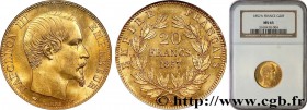 SECOND EMPIRE
Type : 20 francs or Napoléon III, tête nue 
Date : 1857 
Mint name / Town : Paris 
Metal : gold 
Millesimal fineness : 900  ‰
Diameter :...