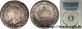 SECOND EMPIRE
Type : 20 centimes Napoléon III, tête laurée, grand module 
Date : 1867 
Mint name / Town : Paris 
Quantity minted : 5.611.381 
Metal : ...