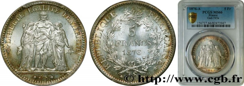 III REPUBLIC
Type : 5 francs Hercule 
Date : 1876 
Mint name / Town : Paris 
Qua...