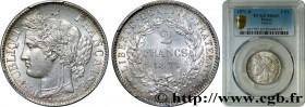 III REPUBLIC
Type : 2 francs Cérès, avec légende 
Date : 1871 
Mint name / Town : Bordeaux 
Quantity minted : inclus 
Metal : silver 
Millesimal finen...