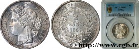 III REPUBLIC
Type : 2 francs Cérès, avec légende 
Date : 1887 
Mint name / Town : Paris 
Quantity minted : 2.342.903 
Metal : silver 
Millesimal finen...